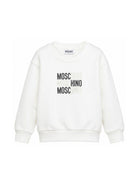 Felpa da bambino Moschino Kids bianca con stampa logo HRF078LCA32 10063 MOSCHINO KIDS 
