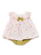 Abito per neonata La Stupenderia rosa con ricamo a fiori TBCT52 I02 LA STUPENDERIA 