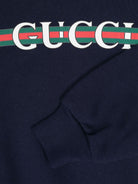 Felpa per bambino Gucci Kids blu navy con stampa logo sul davanti 793528XJGPJ 4392 GUCCI KIDS 