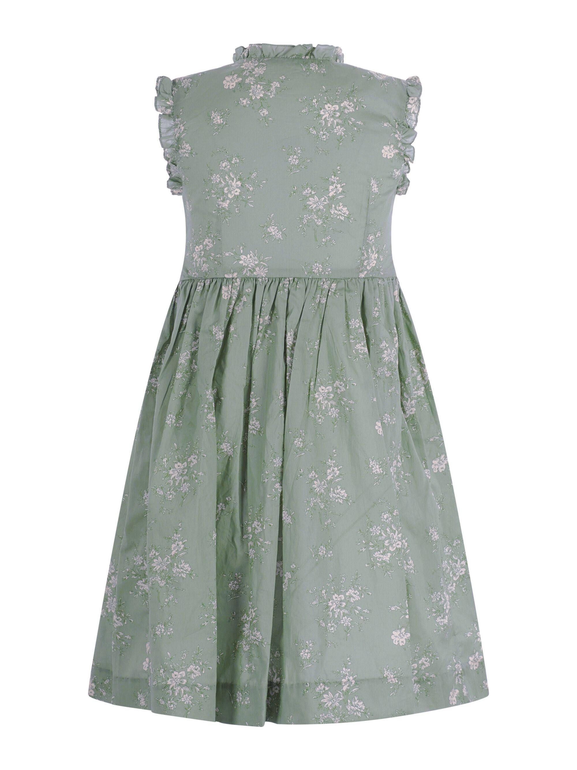 Abito per bambina Bonpoint verde con corpetto arricciato S06GDRW00023 548C BONPOINT KIDS 