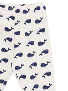 Set t-shirt e pantaloni per bambino Petit Bateau bianco con stampa balene all-over A0DBO 01 PETIT BATEAU 