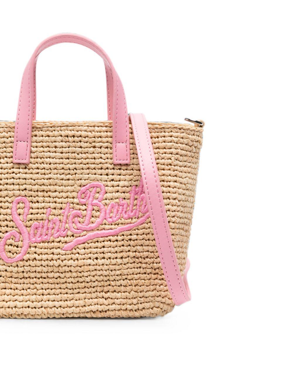 Borsa Mini City MC2 Saint Barth beige con ricamo logo sul davanti RAFC003 00415L MC2 ST. BARTH KIDS 