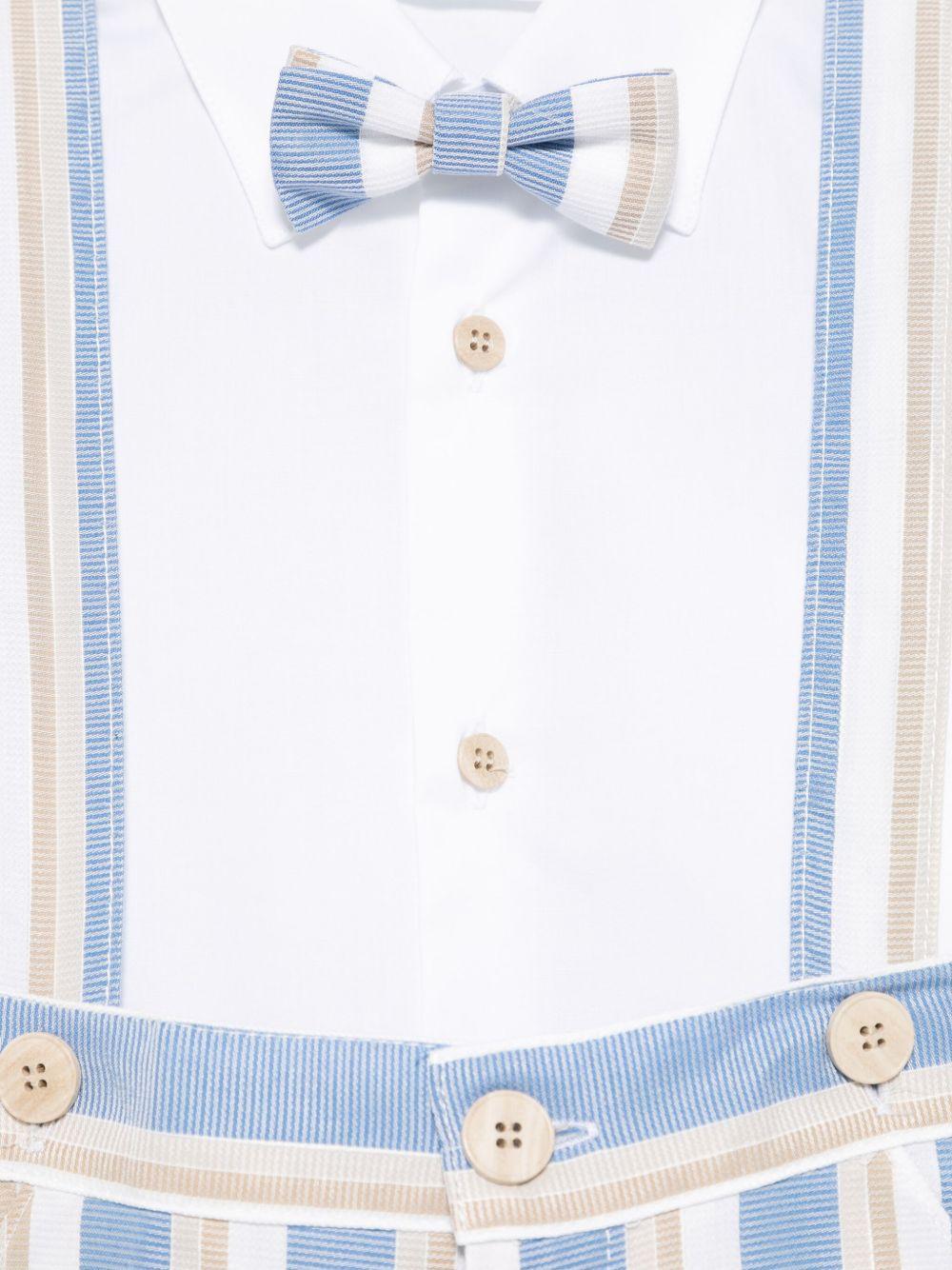 Set cardigan, camicia e shorts per neonato Colorichiari azzurro e beige a righe MN408132 4827a 56 COLORICHIARI KIDS 
