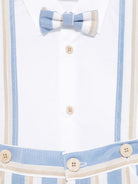Set cardigan, camicia e shorts per neonato Colorichiari azzurro e beige a righe MN408132 4827a 56 COLORICHIARI KIDS 