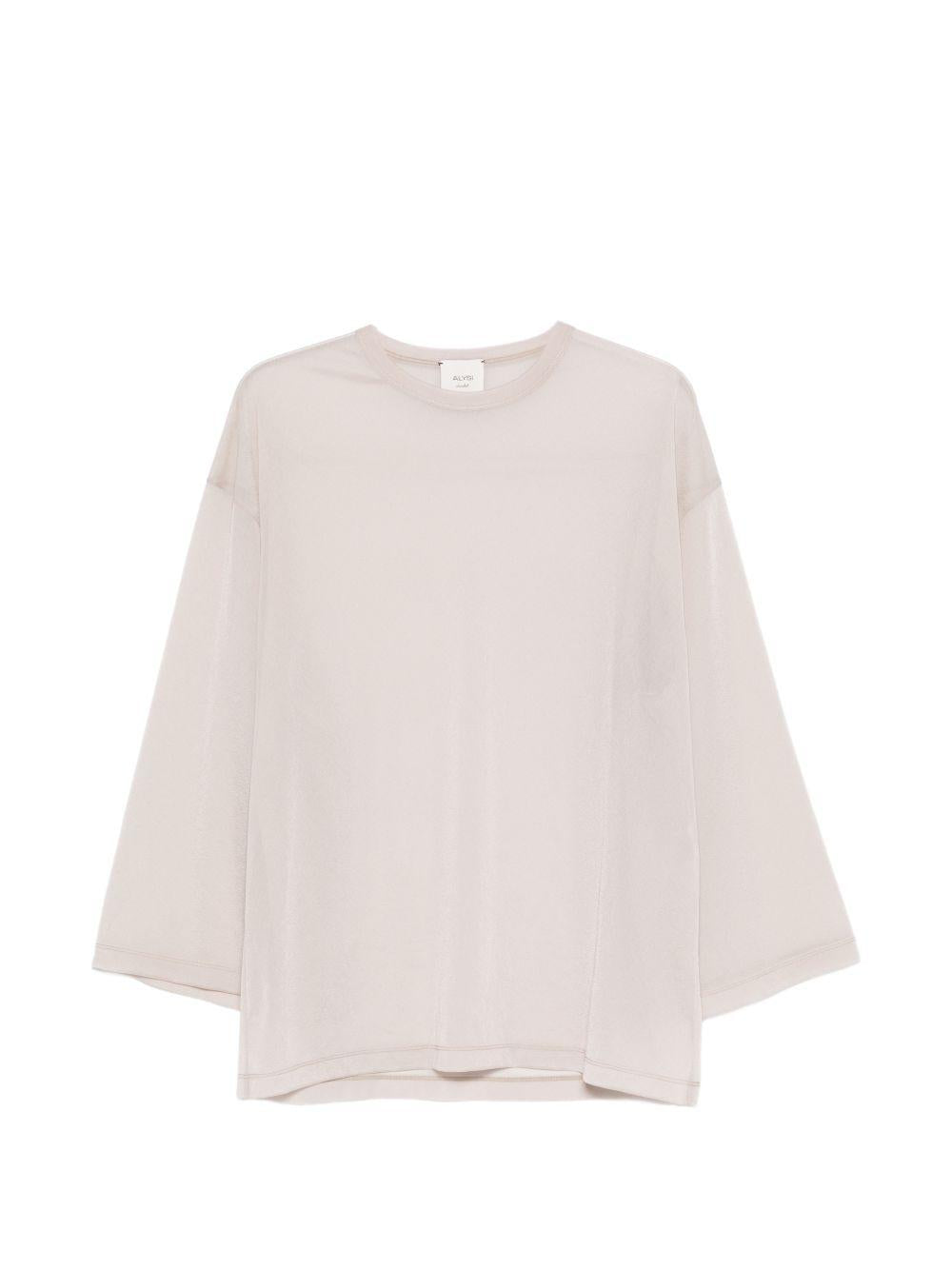 T-shirt per donna Alysi rosa con effetto semi-trasparente 116437 P6208 CP ALYSI 