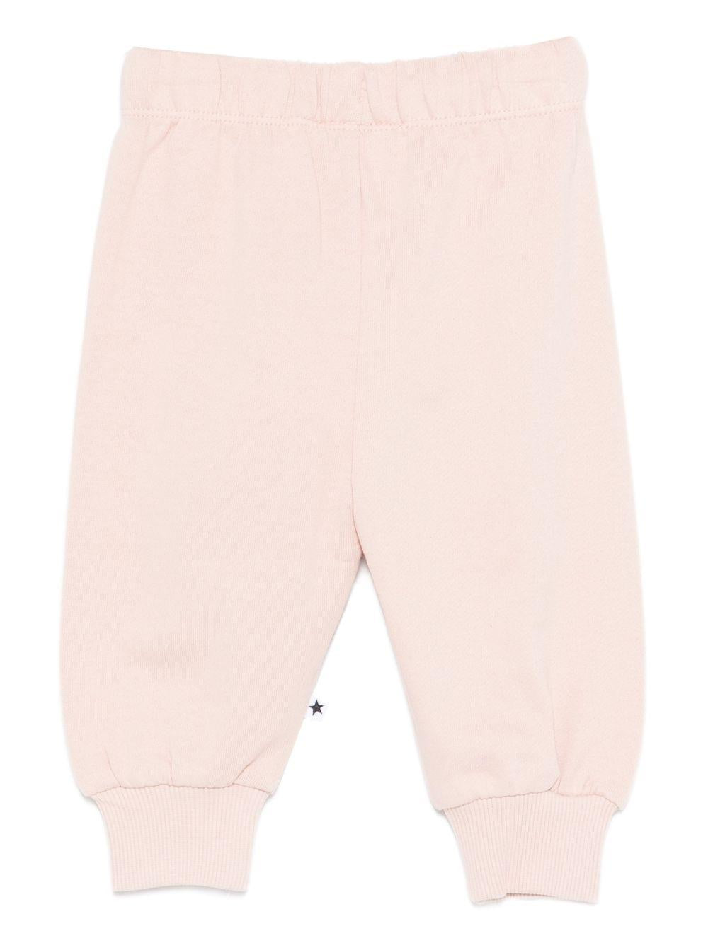 Pantaloni Simeon sportivi per neonata Molo rosai con toppe smile sulle ginocchia<BR/> 6S26I205 8058 MOLO KIDS 