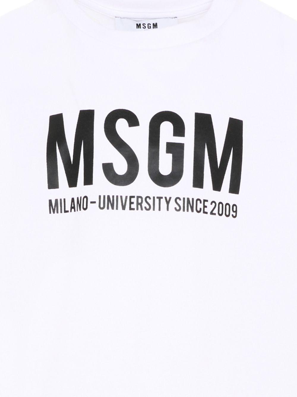 T-shirt per bambino MSGM Kids bianca con stampa logo S6MSJUTH051 001 MSGM KIDS 