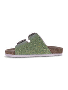 Slippers per bambina Monnalisa verde con fibbia 87G005 7714 G020 MONNALISA KIDS 