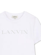 T-shirt per bambina Lanvin Enfant bianca con logo sul davanti N30335 10P LANVIN KIDS 