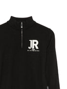 Maglione per bambino John Richmond Kids nero con dettaglio logo ricamato RBA26170LU BLACK JOHN RICHMOND KIDS 