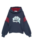 Felpa per bambina MSGM Kids blu con cappuccio color block F5MSJGHS122 MS032 MSGM KIDS 