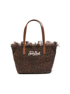 Borsa City Medium MC2 Saint Barth marrone animalier con frange CBMF001 00588L MC2 ST. BARTH KIDS 