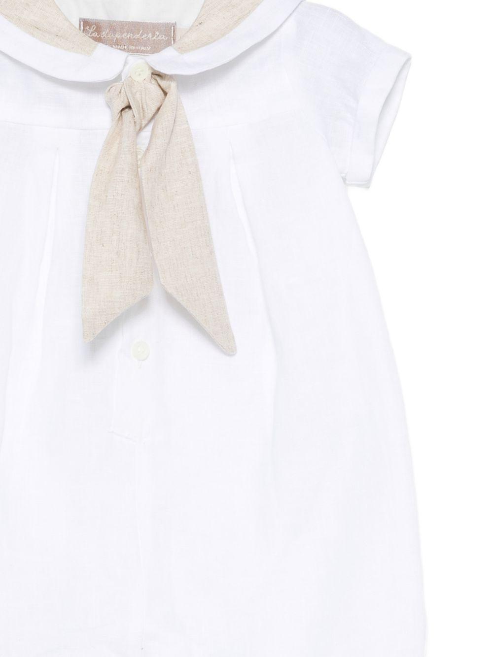 Tutina per neonato La Stupenderia bianca con cravatta con fiocco 2TBPG53 D00D05 LA STUPENDERIA KIDS 