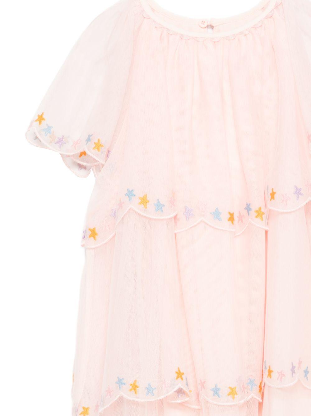 Abito per bambina Stella McCartney Kids rosa con design a strati TY1B82 Z1119 503 STELLA McCARTNEY KIDS 