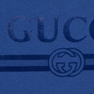 T-shirt per bambino Gucci Kids blu con logo sul davanti 547559XJHO5 4118 GUCCI KIDS 