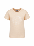 T-shirt per bambini Moschino Kids beige con logo a spirale sul davanti HXM058LAA02 20829 MOSCHINO KIDS 