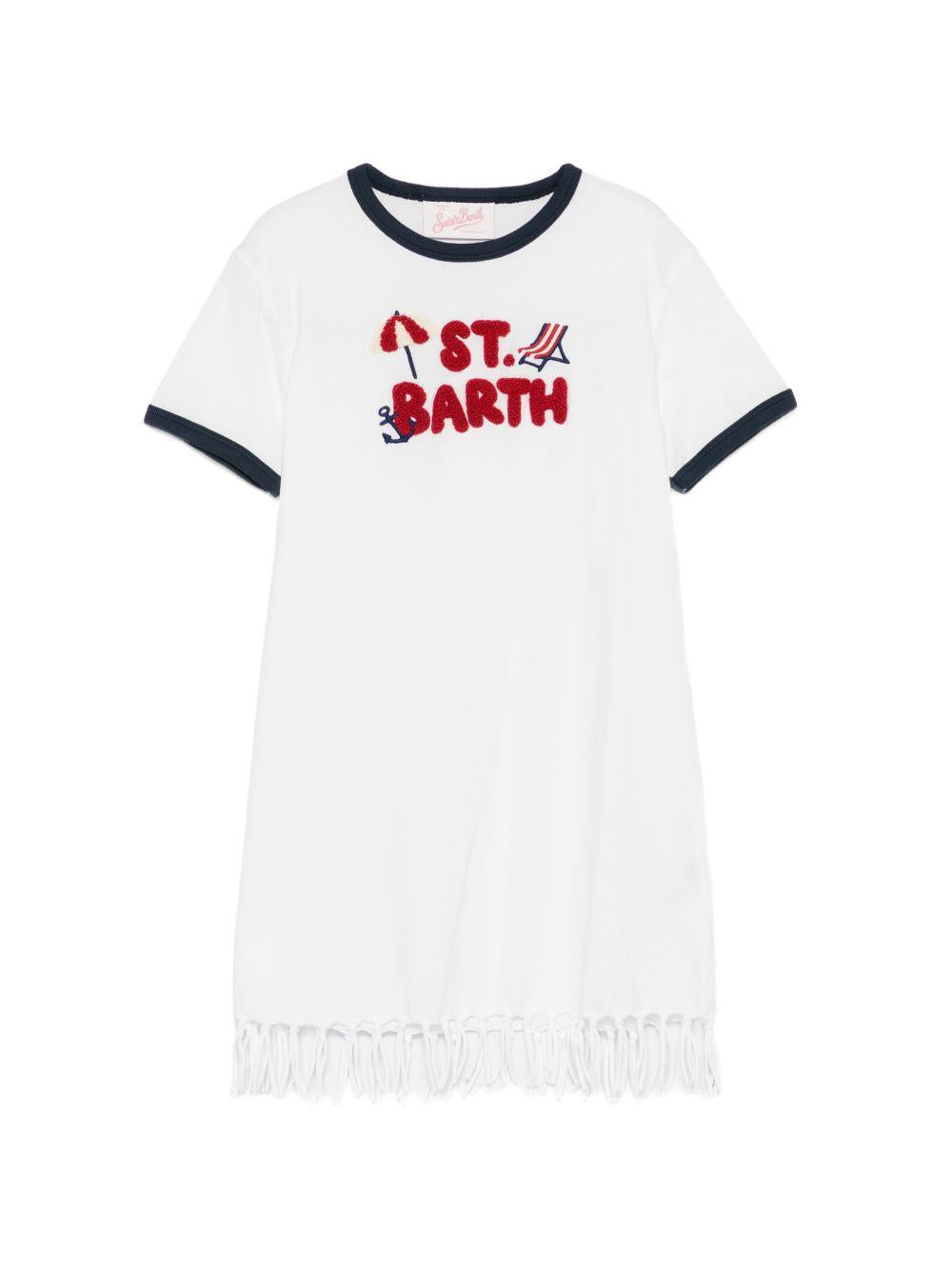 T-shirt per bambina MC2 Saint Barth Kids bianca con frange ABY0004 01208L MC2 ST. BARTH KIDS 