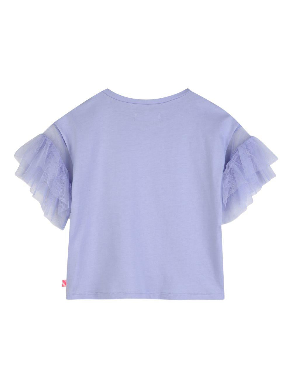 T-shirt per bambina Billieblush viola con ruches U21929 81S BILLIEBLUSH KIDS 