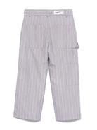 Pantaloni a righe per bambina MSGM Kids grigio con passanti S5MSJGPA213 100 MSGM KIDS 