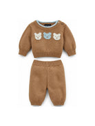 Completo per neonata Monnalisa Kids marrone con intarsio Teddy Bear 22H505 8060 0003 MONNALISA KIDS 