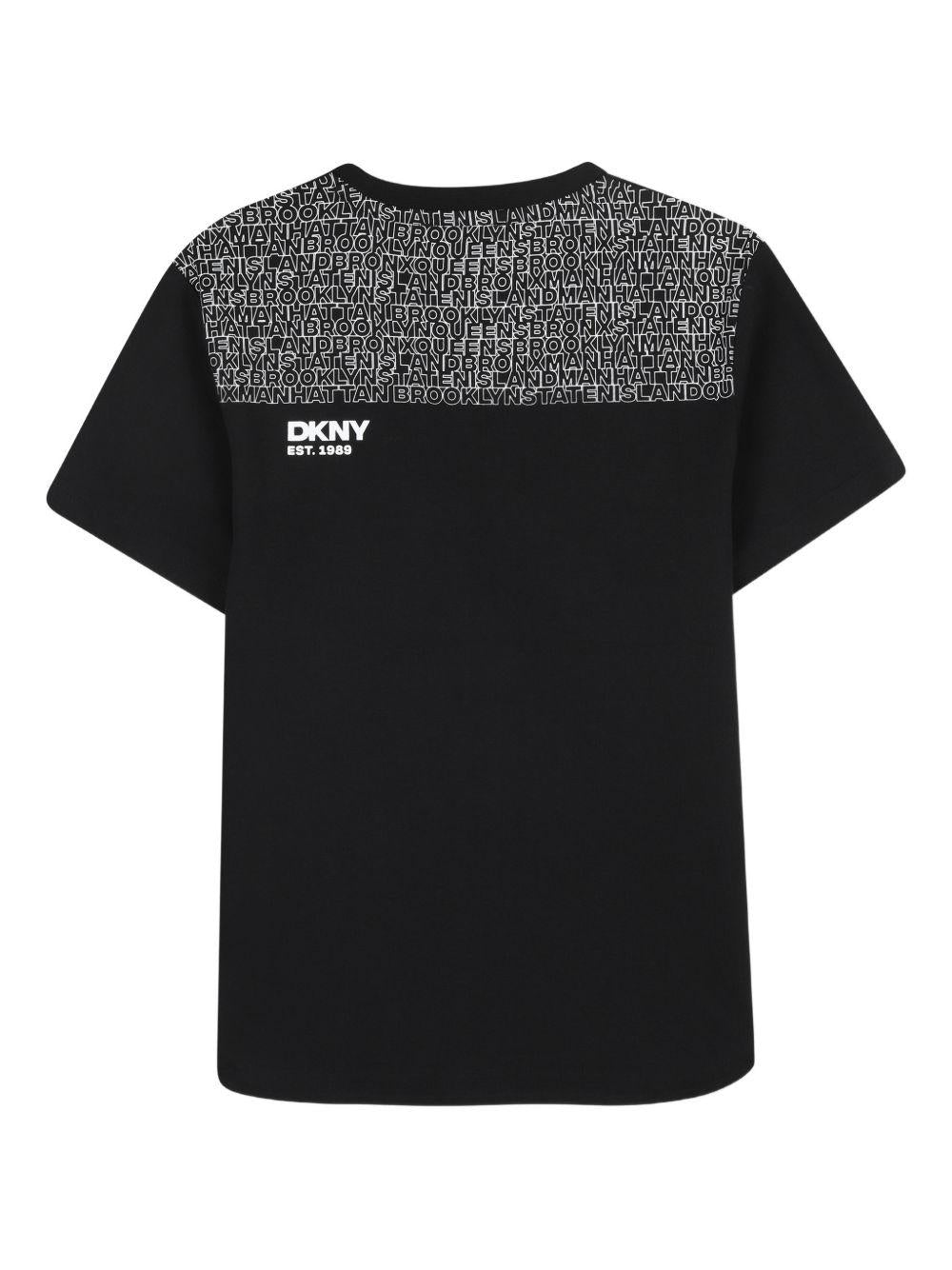 T-shirt per bambino DKNY Kids nera con logo D62546 09B DKNY KIDS 