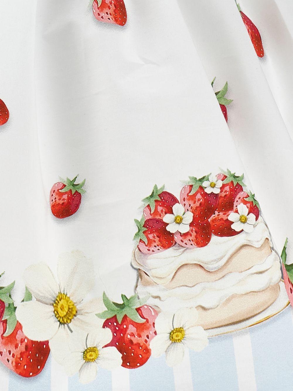 Abito per neonata Monnalisa bianco con stampa fragole 31G919 7642 9944 MONNALISA KIDS 