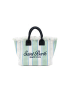 Borsa Colette MC2 Saint Barth bianca e verde con motivo a righe COL0001 00937L MC2 ST. BARTH KIDS 