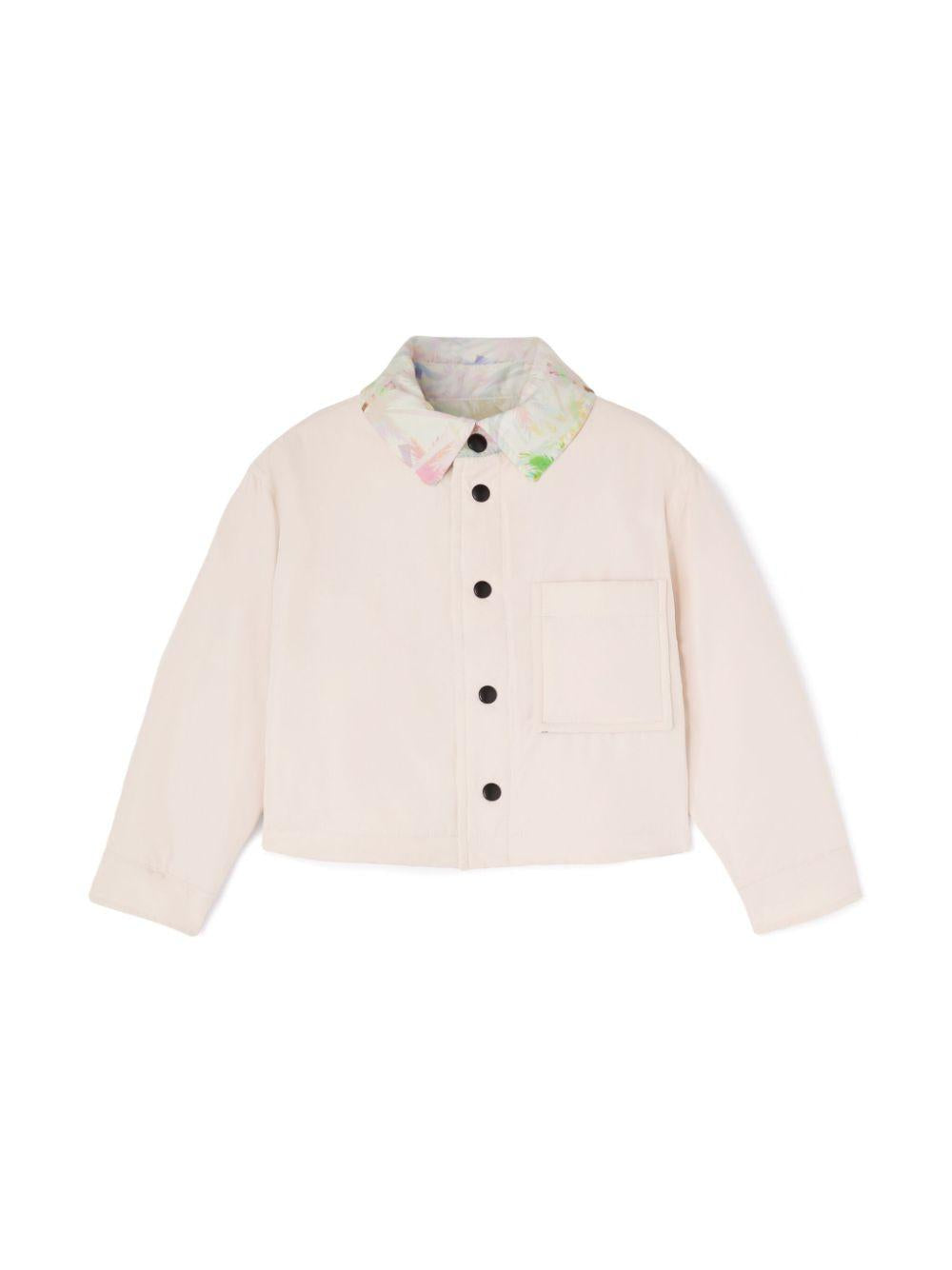Piumino reversibile con stampa per bambina Palm Angels Kids rosa burro tasca frontale applicata PGES003S25FAB001 043B PALM ANGELS KIDS 