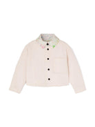 Piumino reversibile con stampa per bambina Palm Angels Kids rosa burro tasca frontale applicata PGES003S25FAB001 043B PALM ANGELS KIDS 