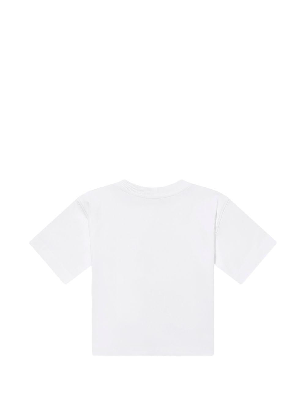 T-shirt per bambini Moschino Kids bianca con taschino sul petto HUM05MLAA01 10101 MOSCHINO KIDS 