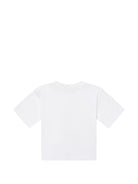 T-shirt per bambini Moschino Kids bianca con taschino sul petto HUM05MLAA01 10101 MOSCHINO KIDS 