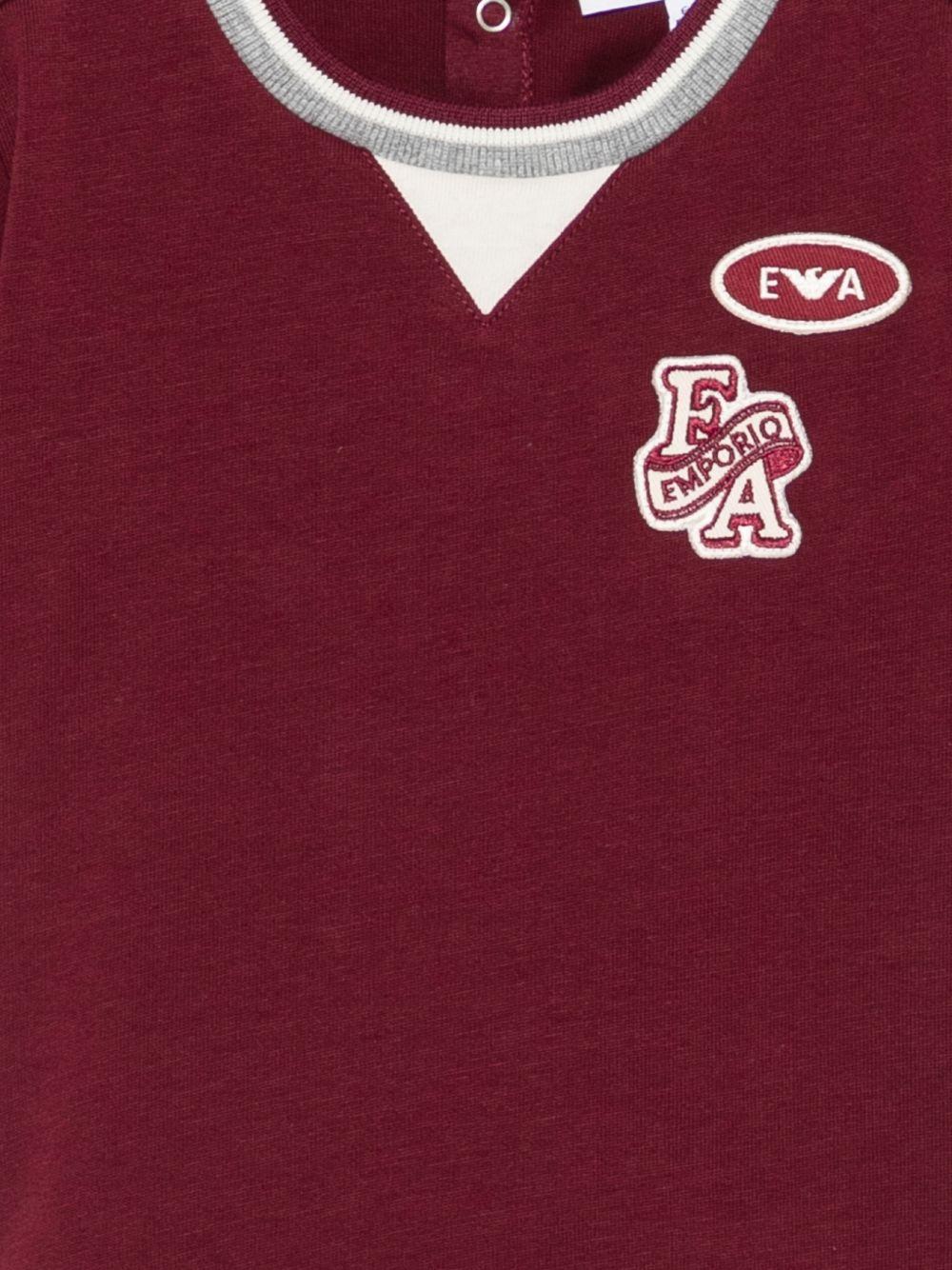 T-shirt per neonato Emporio Armani Kids bordeaux con patta logo EB001439 AF13715 UA343 EMPORIO ARMANI KIDS 