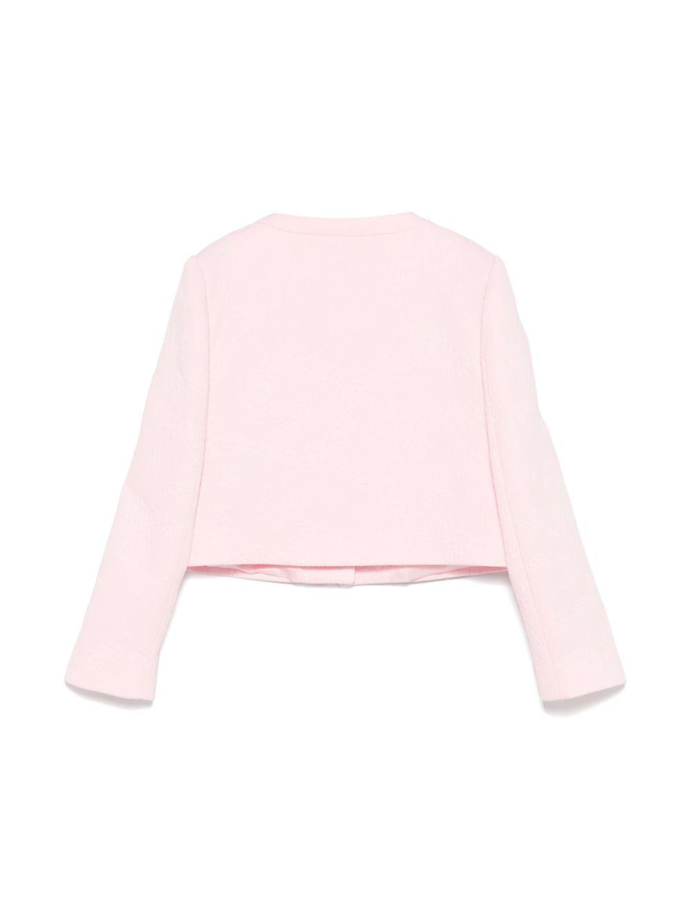 Giubbino jaquard floreale per bambina Versace Kids rosa con maniche lunghe 10181731A13174 1PS10 VERSACE KIDS 