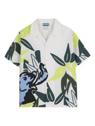 Camicia per bambino Kenzo Kids bianca con stampa grafica sul davanti K61625 117 KENZO KIDS 