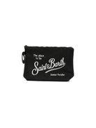 Pochette Aline MC2 Saint Barth nera con logo ricamato a contrasto ALI0018 02999L MC2 ST. BARTH KIDS 