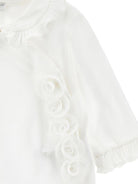 Set tutina e cappello per neonata Monnalisa bianco con dettagli fiori 35G503 7010 0001 MONNALISA KIDS 