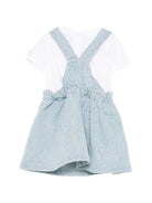 Set t-shirt e salopette per neonata Moschino Kids multicolor con Teddy sul davanti MDG01MLXE63 86816 MOSCHINO KIDS 