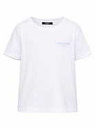 T-shirt per bambino Balmain Kids bianca con logo sul davanti BY8R31 Z3672 100CE BALMAIN KIDS 