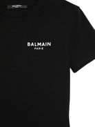Abito per bambina Balmain Kids nero con dettaglio logo sul petto BY1D81 Z3277 930BC BALMAIN KIDS 