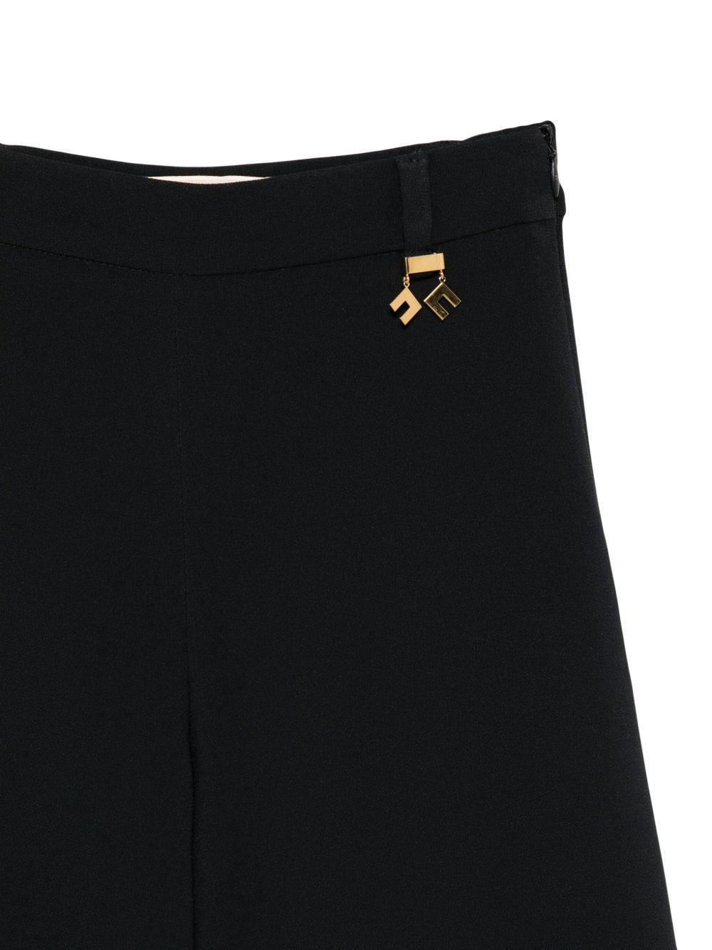 Pantaloni per bambina Elisabetta Franchi La Mia Bambina nero con logo oro EFPA3030GA085 N000 ElISABETTA FRANCHI 
