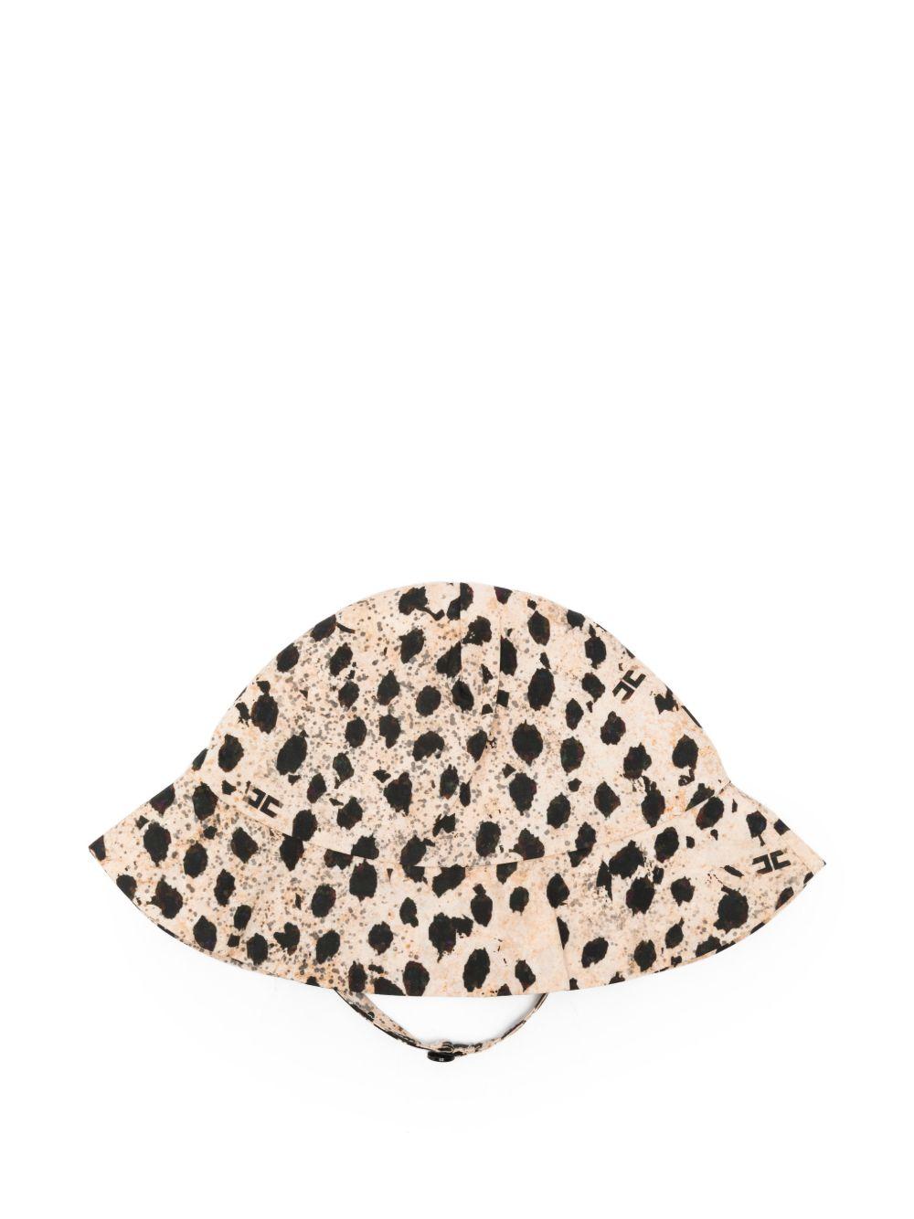Cappello per neonata Elisabetta Franchi La Mia Bambina beige chiaro con motivo grafico ENCP0850CAE07 D640 ElISABETTA FRANCHI KIDS 