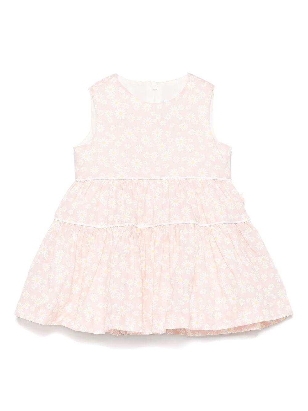 Abito con stampa a fiori per neonata Il Gufo rosa con girocollo P25VA319C4138NB 320 IL GUFO 