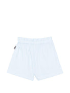 Shorts per bambina Moschino Kids azzurro con vita elasticizzata HDQ01YLLA10 40543 MOSCHINO KIDS 