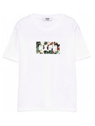 T-shirt per bambino MSGM Kids bianca con stampa grafica S6MSJBTH279 001 MSGM KIDS 