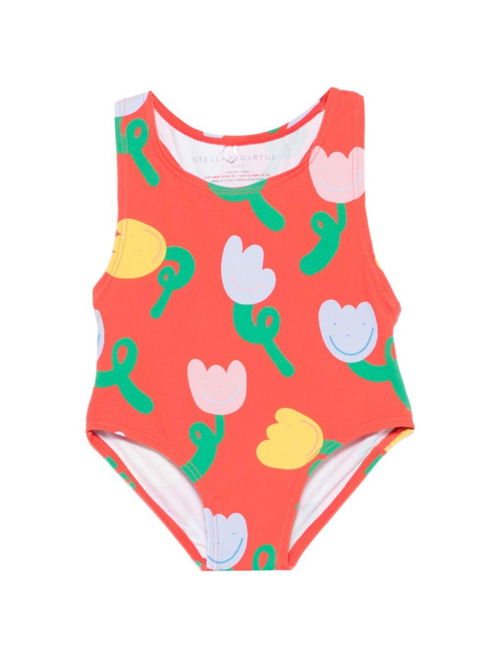 Costume intero per neonata Stella McCartney rosso con stampa floreale all-over TYC059 Z3662 426MC STELLA McCARTNEY KIDS 
