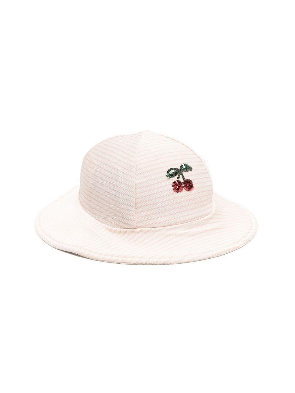 Cappello per bambina Konges Slojd bianco e rosa con dettaglio ciliegie KS104858 ROSE KONGES SLOJD KIDS 