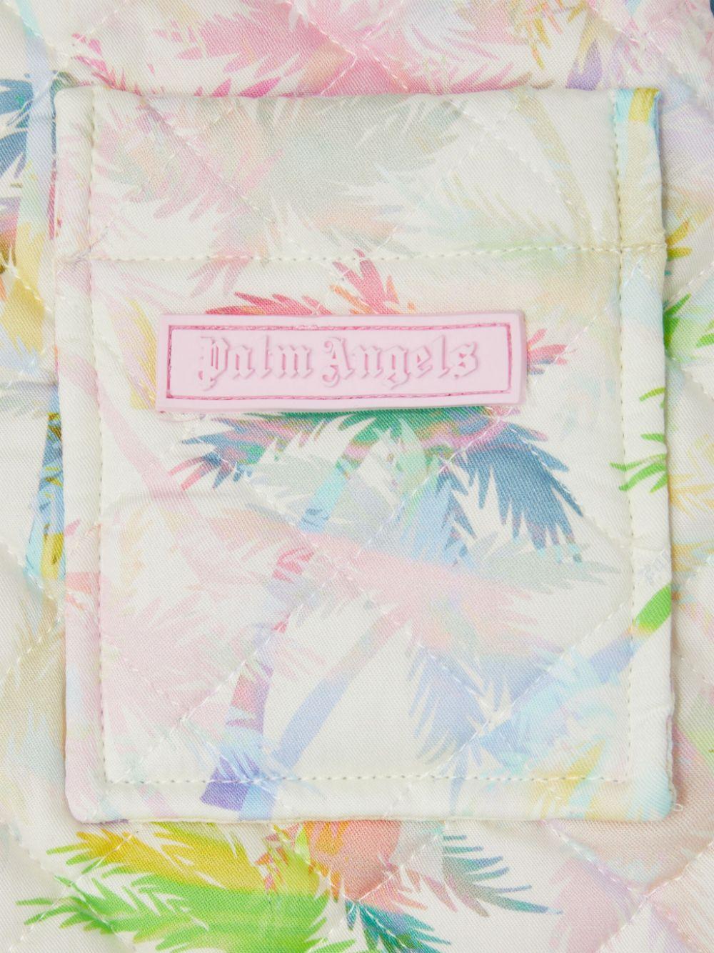 Piumino reversibile con stampa per bambina Palm Angels Kids rosa burro tasca frontale applicata PGES003S25FAB001 043B PALM ANGELS KIDS 