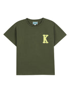 T-shirt per bambino Kenzo Kids verde con stampa logo sul retro K61884 64B KENZO KIDS 