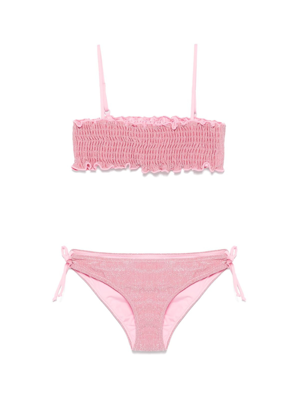 Bikini per bambina MC2 Saint Barth Kids rosa in lamé TILL001 01162H MC2 ST. BARTH KIDS 