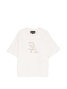 T-shirt per bambino Emporio Armani Kids bianca con lettere logo EB001367 AF26009 U1009 EMPORIO ARMANI KIDS 